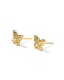 Metal Butterfly 18k Gold Vermeil Stud Earrings