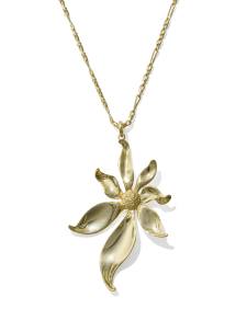 Anya Flower Gold Long Pendant Necklace