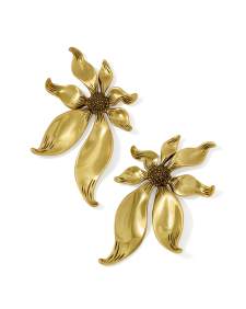 Anya Flower Vintage Gold Statement Earrings