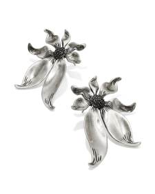 Anya Flower Vintage Silver Statement Earrings