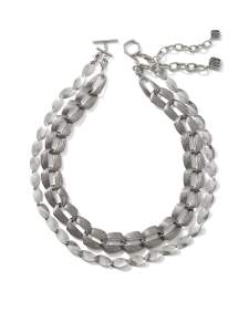 Kira Vintage Silver Chain Multi Strand Necklace