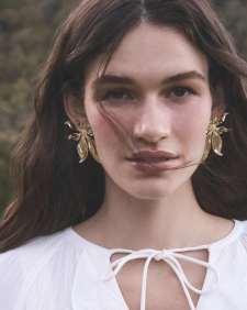 Anya Flower Gold Statement Earrings