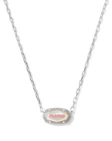 Elisa Mama Script Silver Short Pendant Necklace
