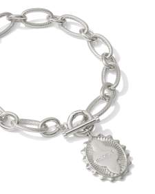 Mama Silver Link and Chain Bracelet