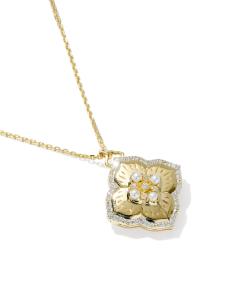 0.17 ct Heirloom Dira 14k Yellow Gold Locket Short Pendant Necklace