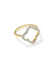 0.25 ct Lab Grown Diamond Dira 14k Yellow Gold Open Frame Band Ring