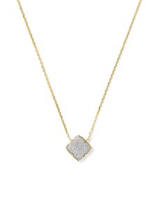 0.12 ct Pave Dira 14k Yellow Gold Short Pendant Necklace