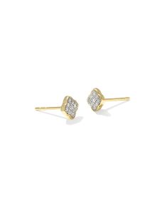 0.10 ct Pave Dira 14k Yellow Gold Stud Earrings