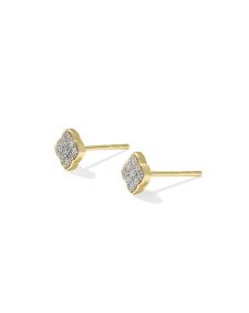 0.10 ct Pave Dira 14k Yellow Gold Stud Earrings