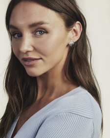 Dira Sterling Silver Metal Stud Earrings