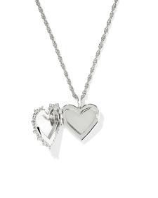 Mallory Rose Silver Locket Short Pendant Necklace
