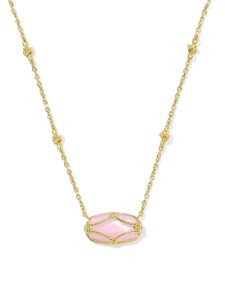 Elisa Lattice Frame Gold Short Pendant Necklace