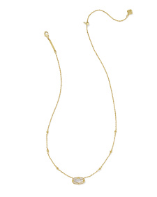 Elisa Lattice Frame Gold Short Pendant Necklace