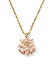 Lucia Shell Vintage Gold Short Pendant Necklace