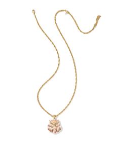 Lucia Shell Vintage Gold Short Pendant Necklace