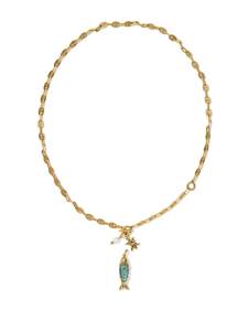 Parker Fish Vintage Gold Long Charm Necklace