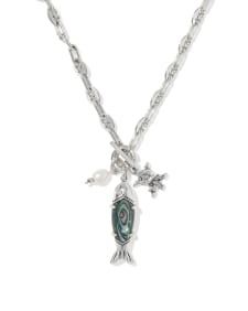 Parker Fish Vintage Silver Long Charm Necklace