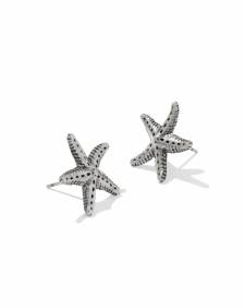 Parker Starfish Vintage Silver Metal Stud Earrings