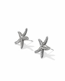 Parker Starfish Vintage Silver Metal Stud Earrings