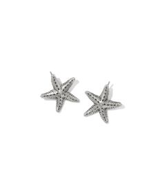 Parker Starfish Vintage Silver Metal Stud Earrings