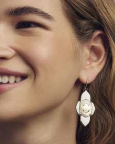Abbie Medallion Silver Drop Earrings