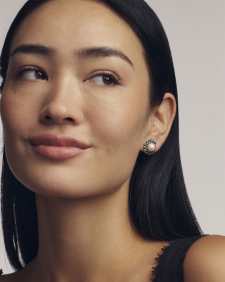 Gabriella Vintage Silver Pearl Stud Earrings