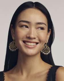Gabriella Gold Pearl Statement Earrings