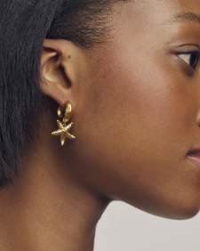 Parker Starfish Vintage Gold Huggie Earrings