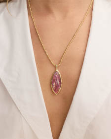 Ophelia Gold Large Long Pendant Necklace