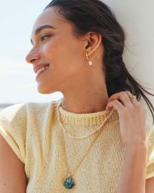 Willa Convertible Gold Pearl Huggie Earrings