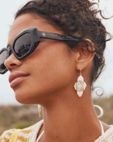 Abbie Medallion Silver Drop Earrings