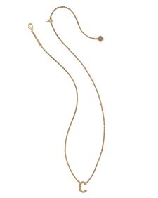 Beau Letter C Pendant Necklace in Vintage Gold