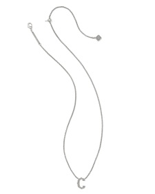 Beau Letter C Pendant Necklace in Vintage Silver