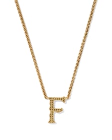 Beau Letter F Pendant Necklace in Vintage Gold