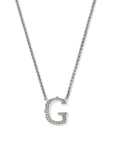 Beau Letter G Pendant Necklace in Vintage Silver
