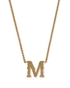 Beau Letter M Pendant Necklace in Vintage Gold