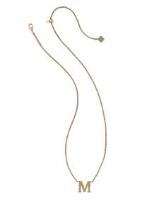 Beau Letter M Pendant Necklace in Vintage Gold