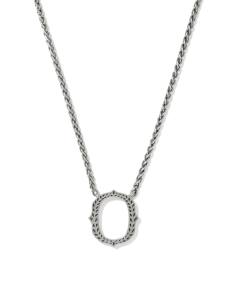 Beau Letter O Pendant Necklace in Vintage Silver