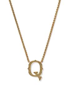 Beau Letter Q Pendant Necklace in Vintage Gold