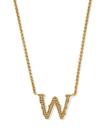 Beau Letter W Pendant Necklace in Vintage Gold