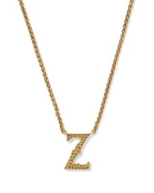 Beau Letter Z Pendant Necklace in Vintage Gold