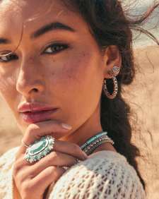 Maggie Hoop Earrings in Vintage Silver