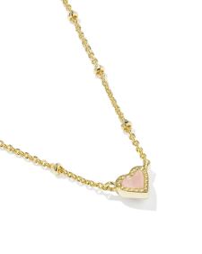 Mini Ari Heart Gold Satellite Short Pendant Necklace