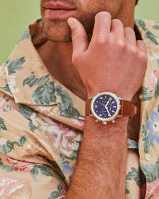 Evans Stainless Steel 44mm Field Watch in Blue