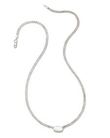Fern Metal Curb Chain Necklace in Sterling Silver