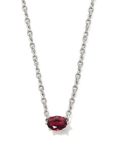 Cailin Silver Pendant Necklace in Burgundy Crystal