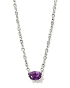Cailin Silver Pendant Necklace in Purple Crystal