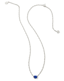 Cailin Silver Pendant Necklace in Blue Crystal