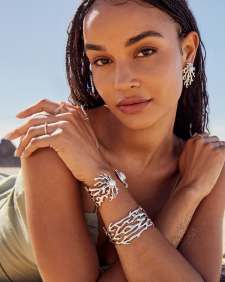 Shea Statement Cuff Bracelet in Vintage Silver