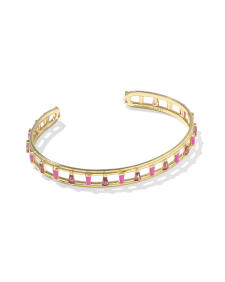 Kelsey Gold Cuff Bracelet in Pink Mix